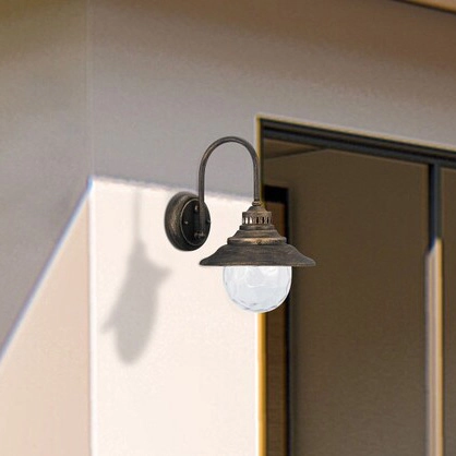 Zewnętrzna LAMPA ścienna BARCELONA 8677 Rabalux elewacyjna OPRAWA do ogrodu outdoor IP43 antyczne złoto