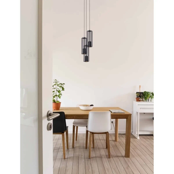 Wisząca lampa Falcon K-4932 3-punktowy żyrandol czarny