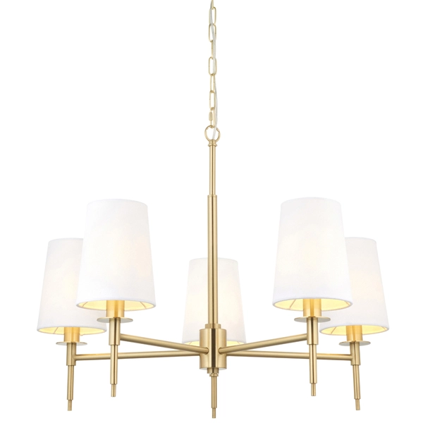 Żyrandol wielopunktowy L&-199458 Light& hampton abażury białe mosiądz