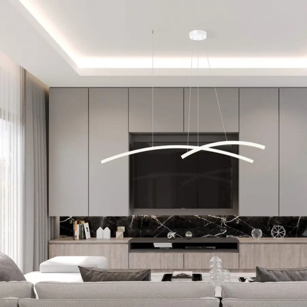 Ściemnialna wisząca lampa 20129 LED 41W 3000K liniowa biały
