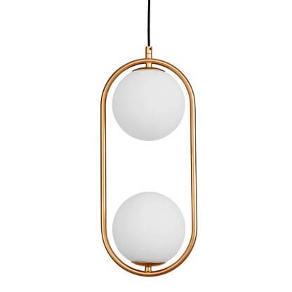 Kulista lampa wisząca Rengo LE41772 szklana balls biała złota