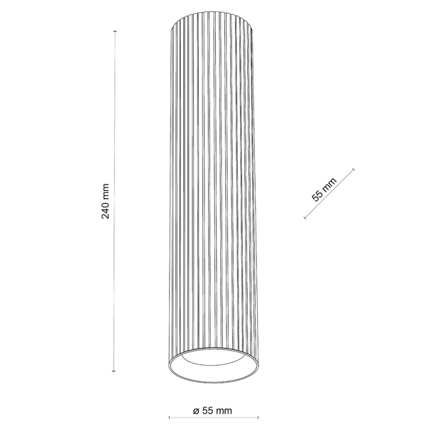 Nasufitowa lampa do jadalni Tune 10026 podłużna tubka czarna