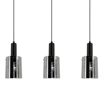 3-płomienna lampa wisząca 2021/3 BL 8C do holu czarna chrom