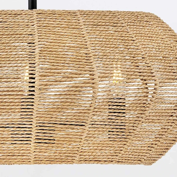 Regulowana sufitowa lampa Luca QN-LUCA-P-S-BK-CAM do jadalni sznur brązowy