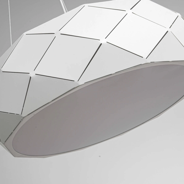 LAMPA wisząca REUS LP-8069/1P WH Light Prestige geometryczna OPRAWA okrągła zwis metalowy biały