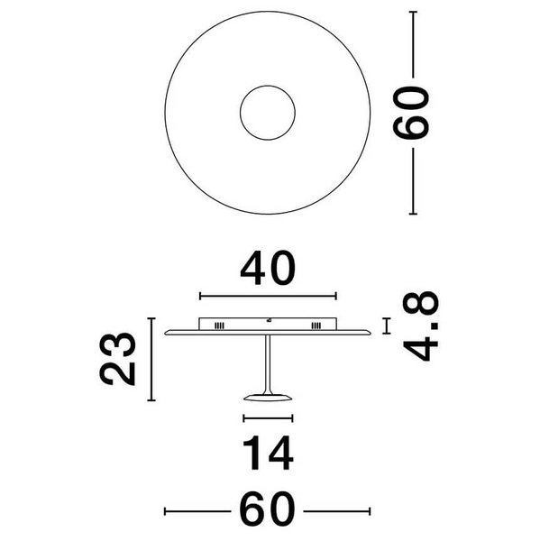 Nasufitowa lampa COLCHANI LE44666 LED 30W 3000K talerz metalowa biała