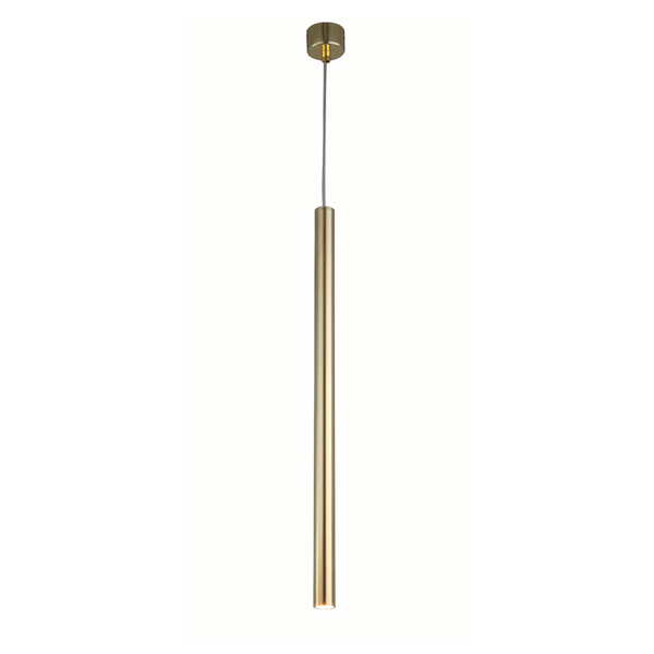 Wisząca lampa salonowa Lunga LP-894/1P GD nowoczesna tuba metalowy sopel złoty