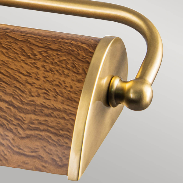 Przyścienna lampa Winchfield WINCHFIELD-PLM-AB-OAK mosiądz drewniana