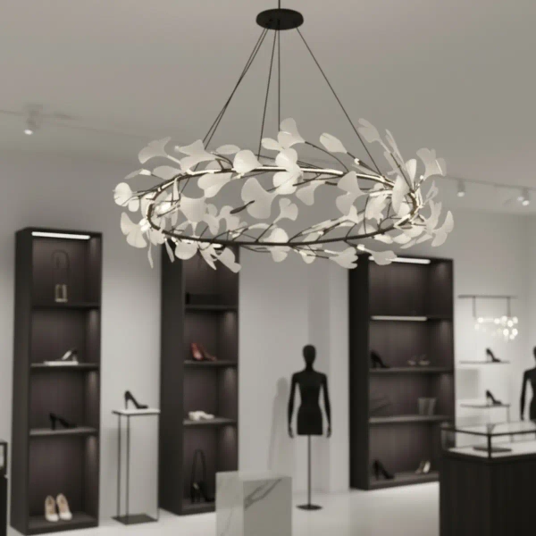 Lampa wisząca Botanika XY080P-80 black liściasta czarna biała