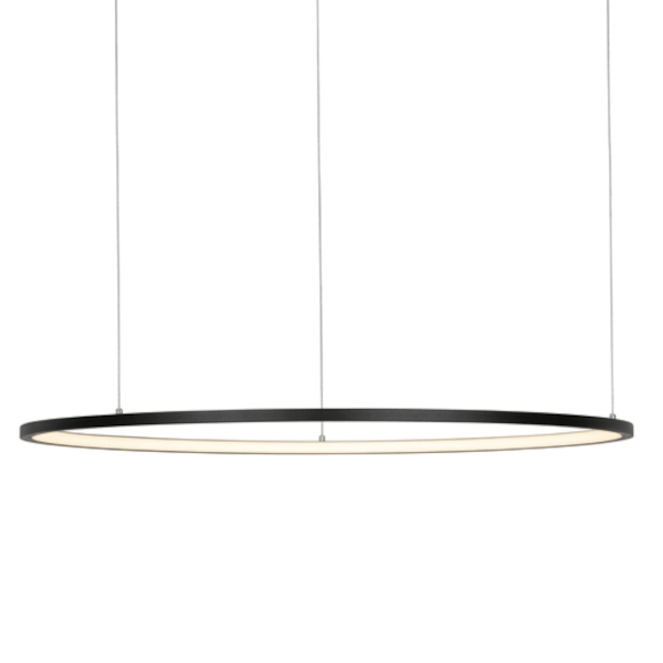 Wisząca czarna lampa pierścienie LED 75W 3000K podwójna nad wyspę ringowa SLD/000027/3000/B/L