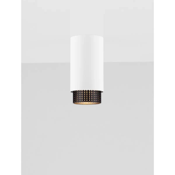 Sufitowa lampa tuba TORVILA LE45620 do salonu czarny biały