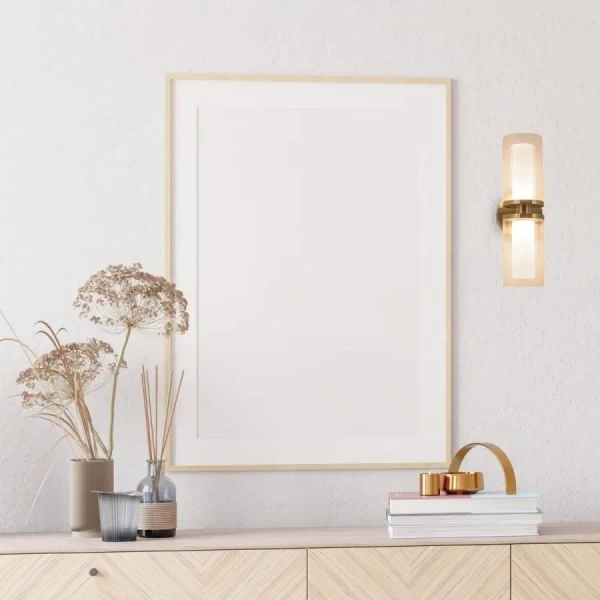 Podwójny ścienny kinkiet 23016 LED 12W 3000K tubka złota