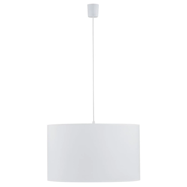 Wisząca lampa do salonu Rondo 3460 TK Lighting okrągła z tkaniny biała
