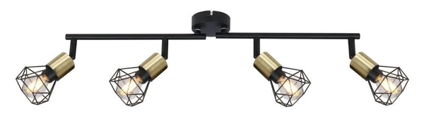 Lampa sufitowa ruchoma Xara 54802S-4AB listwa czarna mosiądz