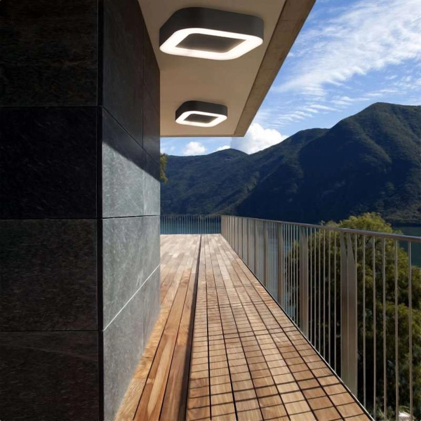 Zewnętrzna lampa sufitowa PUEBLA 9513 kwadratowa LED 12W IP54 grafitowa