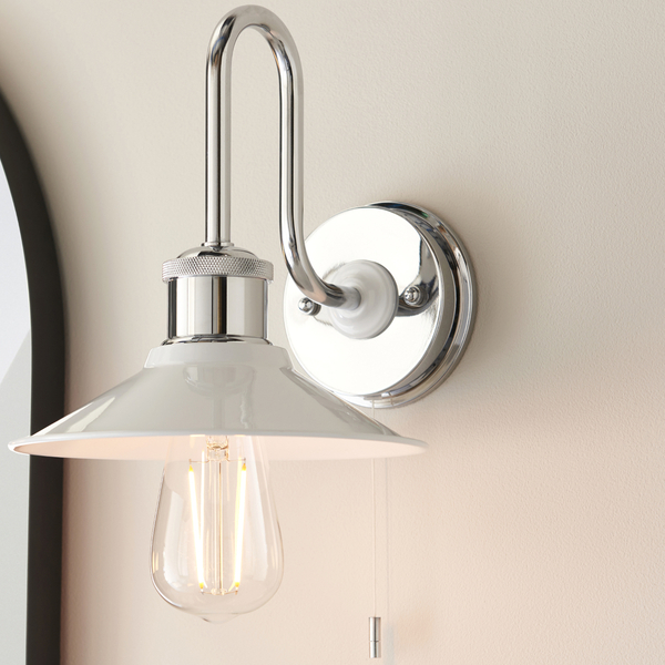 Łazienkowy kinkiet L&-195508 Light& z włącznikiem IP44 biała chrom