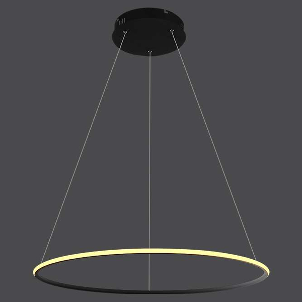Wisząca LAMPA biurowa SLIM/000053/4000/B MDECO metalowa OPRAWA zwis LED 40W 4000K okrągły czarny