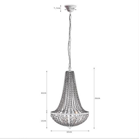 Czarna lampa pałacowa Granso 107027 do jadalni nad stół glamour