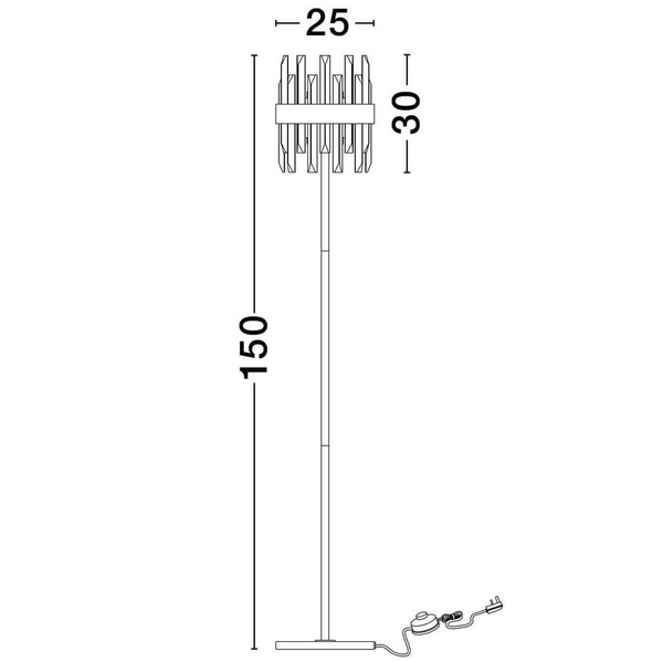 Podłogowa lampa CHOLULA LE44726 do salonu crystal złota przezroczysta