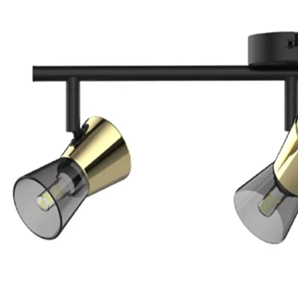 Kierunkowa lampa sufitowa Cento z reflektorkami czarna złota