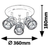 Sufitowa LAMPA plafon OBERON 5337 Rabalux metalowa OPRAWA obudowany szklany klosz brązowa kawowa bursztynowa