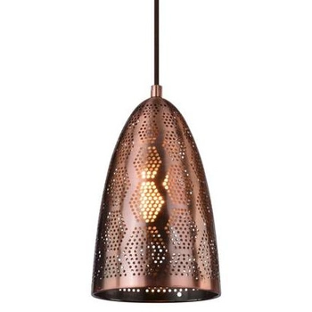 Orientalna lampa wisząca SFINKS 31-43313 kropla łezka z wzorkami miedziana