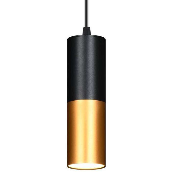 Industrialna lampa wisząca 31-77677 okrągła tuba loftowa czarna złota