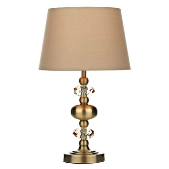 Stołowa lampa z abażurem Edith EDI4175 mosiądz kremowy