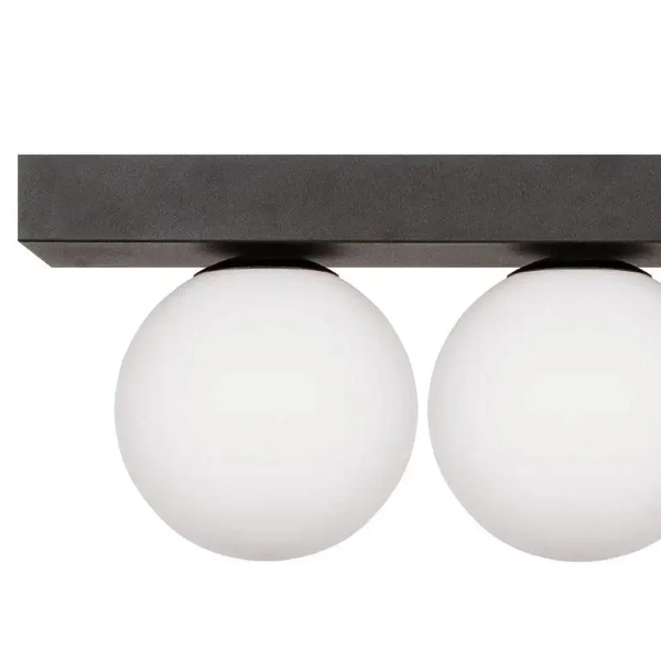 Potrójna lampa sufitowa SPHERE 1203 Zumaline kulista szklana czarny biały