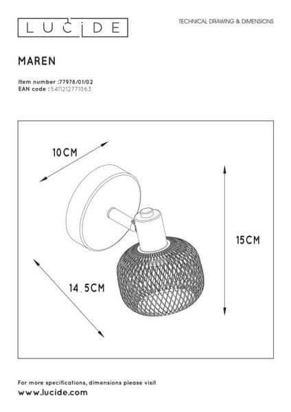 Kinkiet LAMPA ścienna MAREN 77978/01/02 Lucide regulowana OPRAWA reflektorek sufitowy loft mosiądz złoty