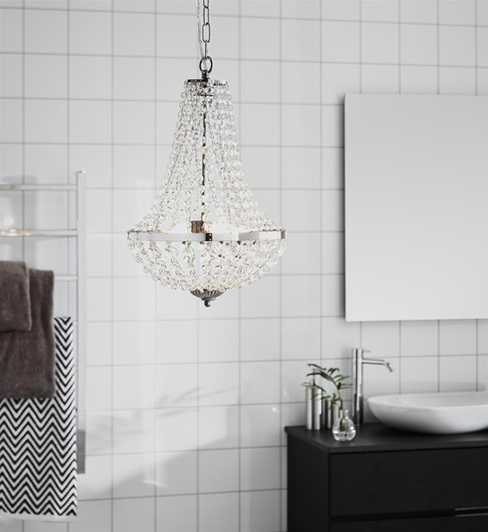 Pałacowa lampa wisząca Granso 107550 salonowa na łańcuchu chrom