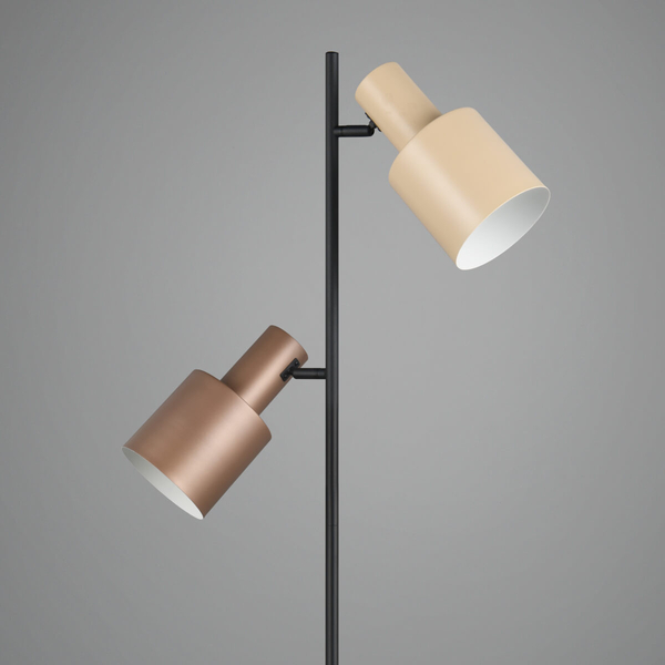 Lampa podłogowa ELIOR DL217419400 Trio z przełącznikiem nożnym beżowa brązowa