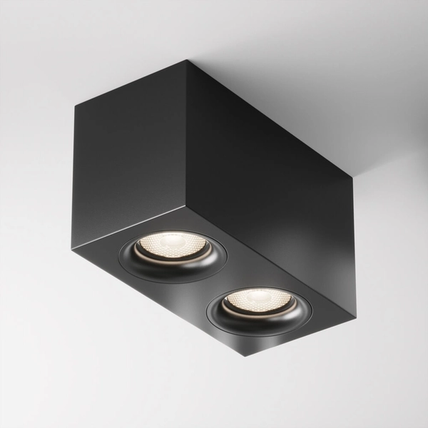 Sufitowa lampa Slim C013CL-02B Maytoni prostokąt do gabinetu czarna