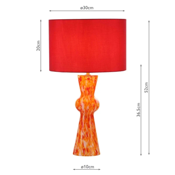Nocna lampa z abażurem Rheneas  RHE4225 tkaninowa czerwony