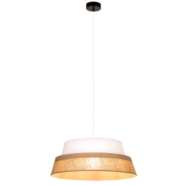 lampa wisząca PRETO JUTE 150140104 loftowa okrągły zwis beżowy biały