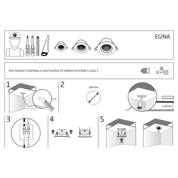 Lampa sufitowa z klipsem Egina 10553 Nowodvorski LED 10W 3000K czarna