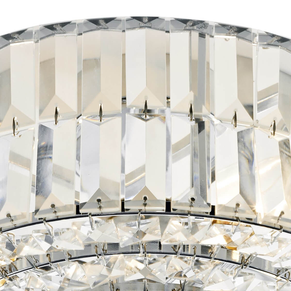 Kryształowa lampa sufitowa Errol ERR5250 Dar Lighting glamour okrągła chrom