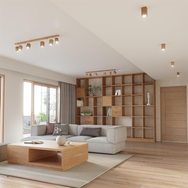 Ekologiczna lampa sufitowa SL.1041 prostokątna drewniana