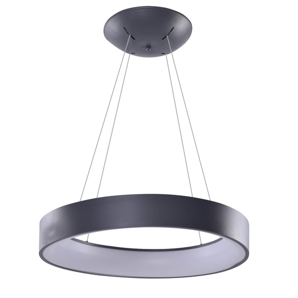 Sypialniana lampa wisząca Solvent obręcz LED 92W szara