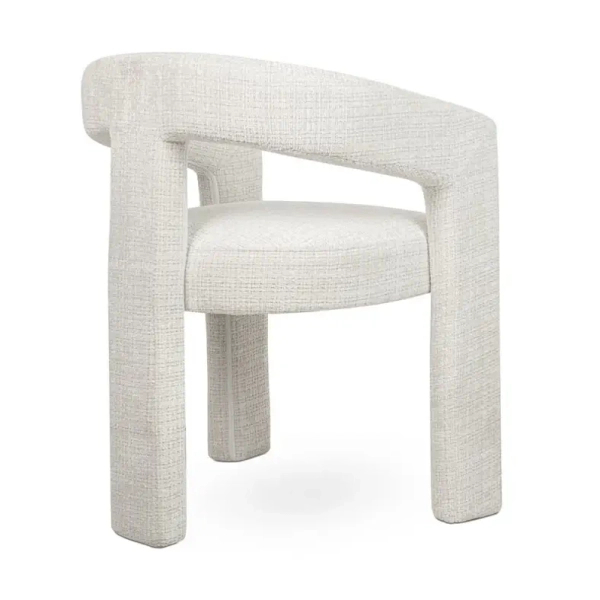 Tapicerowane krzesło LOGAN MM1501100300 białe z tkaniny do jadalni 45cm