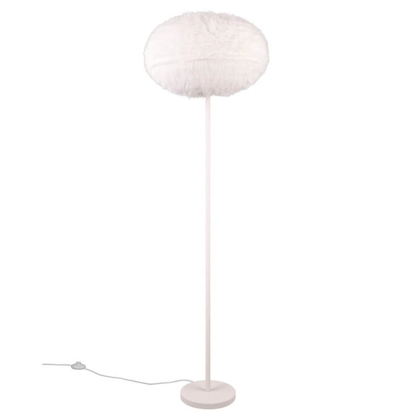 Podłogowa lampa do salonu Furry R41581001 plusz biały