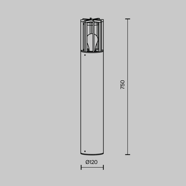 Stojący słupek ogrodowy Barrel O453FL-01GF Maytoni IP54 grafitowy