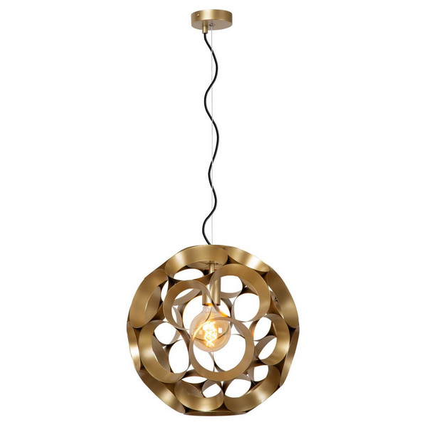 Metalowa lampa wisząca Hannelore 10423/40/02 kula złota