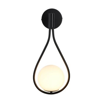 Kinkiet ścienny art deco DROP ST-F079 biały czarny szklany metalowy G9 klosz do sypialni