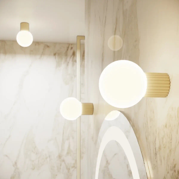 Łazienkowa lampa sufitowa HALO SL.1718 kulista IP44 biała kaszmirowa