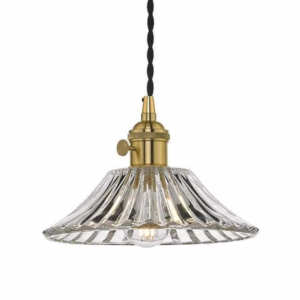 Jadalniana lampa wisząca Hadano HAD3640-04 Dar Lighting mosiądz przezroczysta