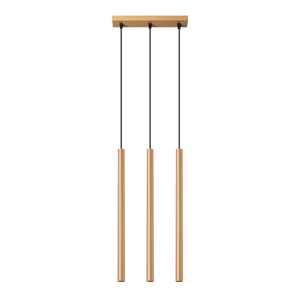 Potrójna lampa wisząca Pastelo SL.1171 sople metalowa złota czarna