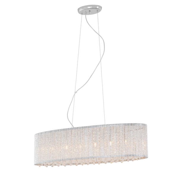 Wisząca lampa glamour Anabella P0207-06E-F4QL Italux owalna kryształ srebrny