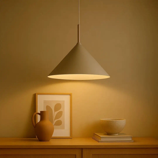 Lampa wisząca do jadalni Capital MLP2470 stożek regulowana beżowy