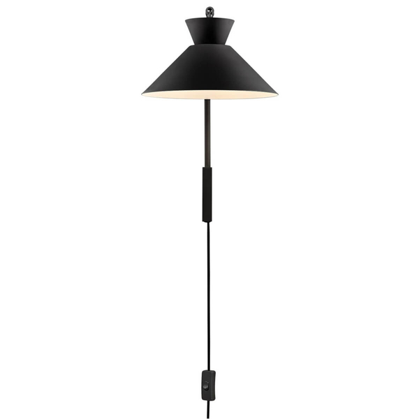 Regulowana lampa ścienna z włącznikiem DIAL 2213371003 czarny
